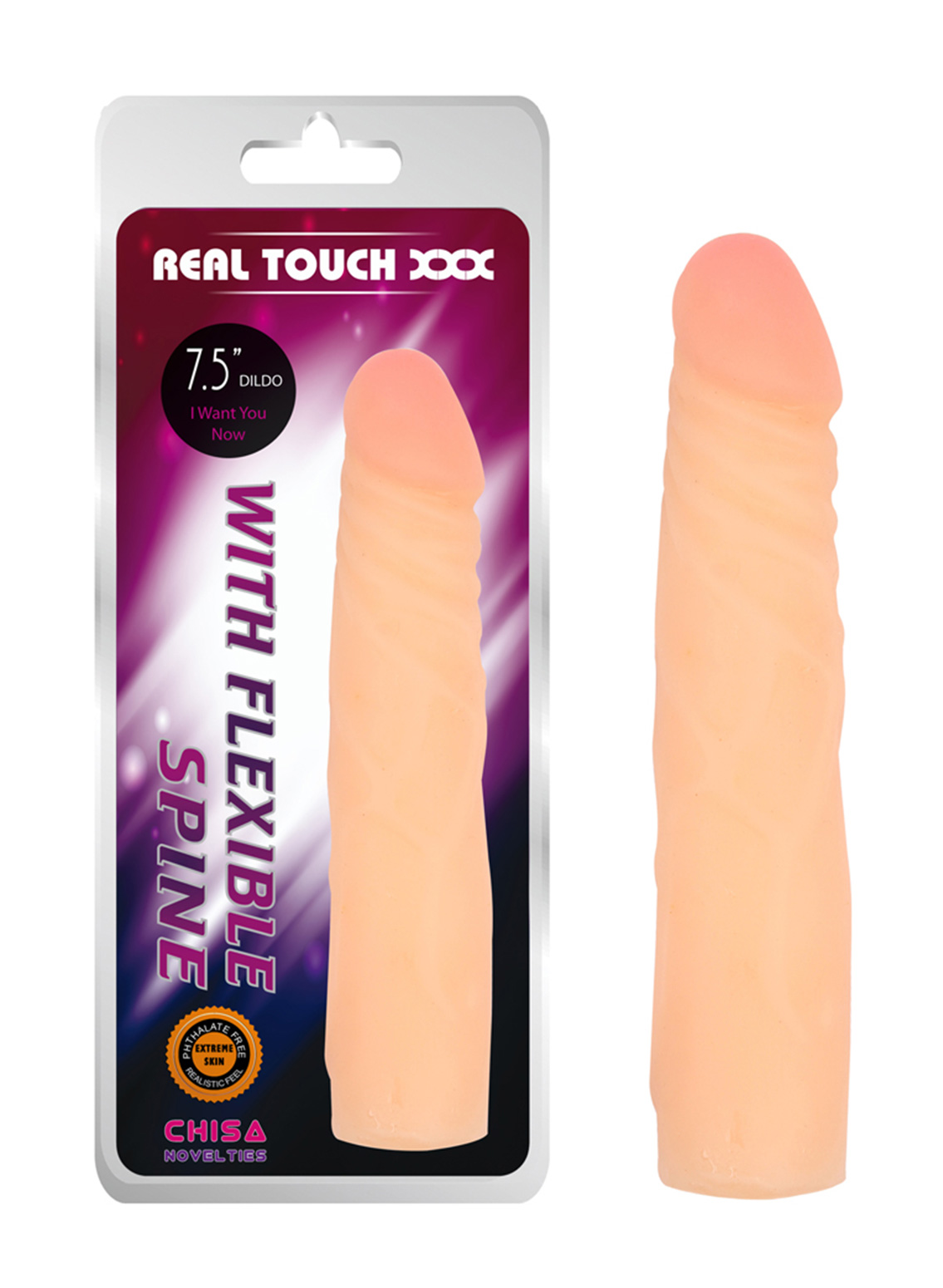 Chisa Novelties Real Touch XXX 7.5" Dildo With Flexible Spine