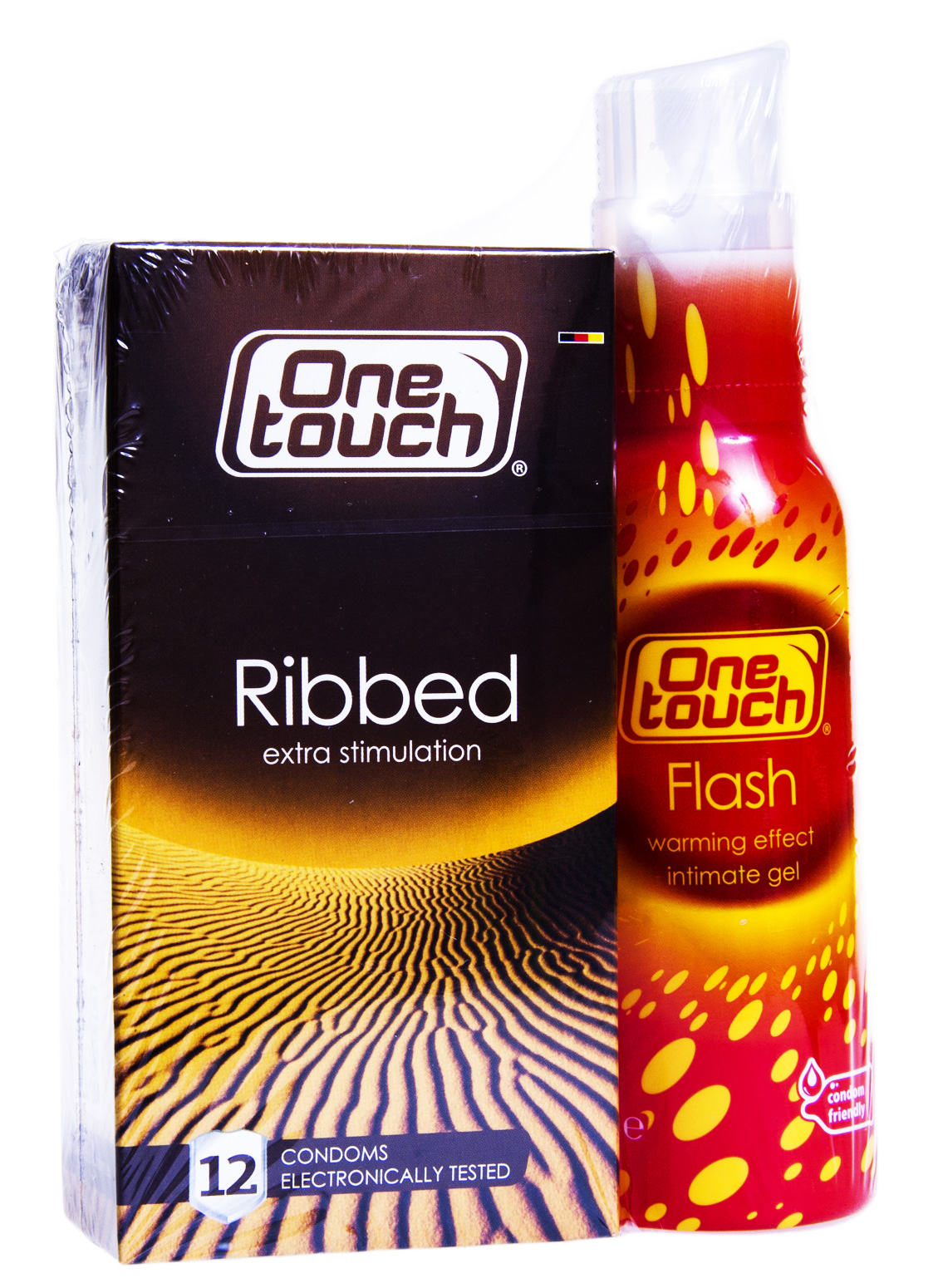 One Touch Ribbed Condoms & Flash Warming Gel